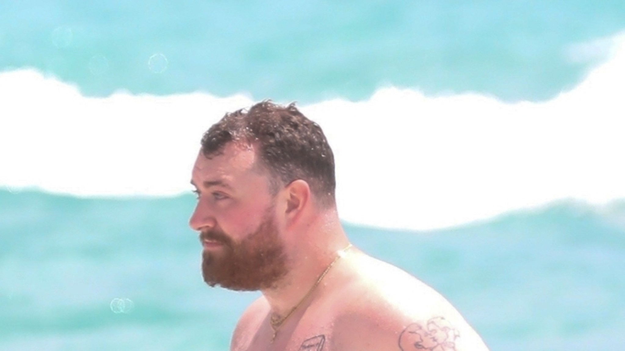 Sam Smith Wears Red Speedo on Miami Beach