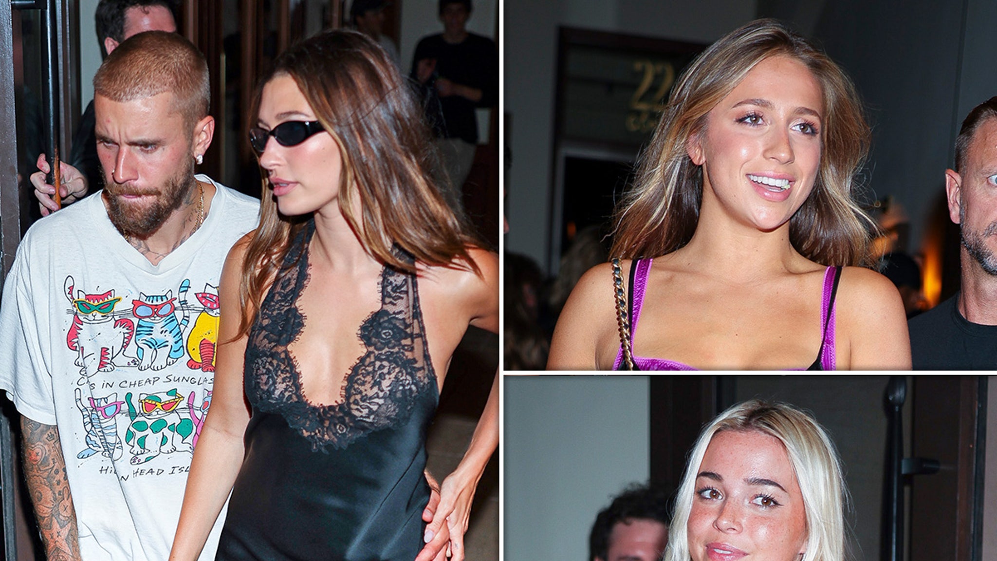 Hailey Bieber Spotted in Tiny Black Dress While Leaving Party with Justin