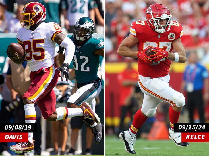 Travis Kelce Vernon Davis side by side