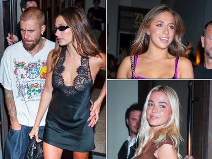 justin hailey bieber tate mcrae livvy dunne launch getty