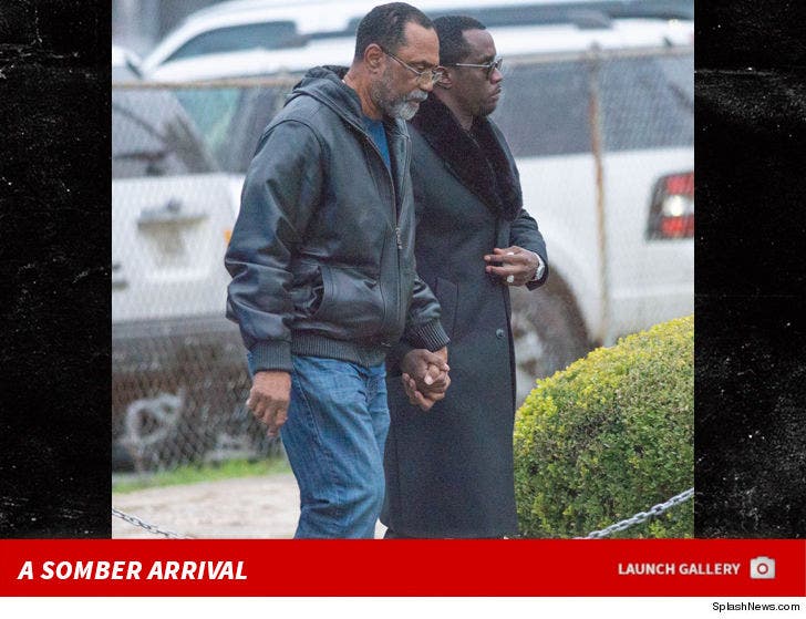 Diddy Arriving to Kim Porter Service