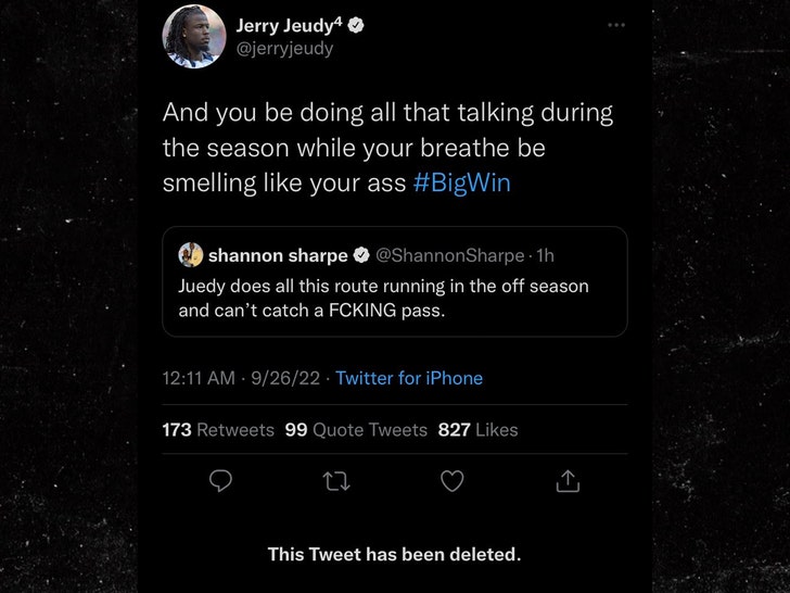 Jerry Jeudy fires back at Shannon Sharpe in deleted tweet