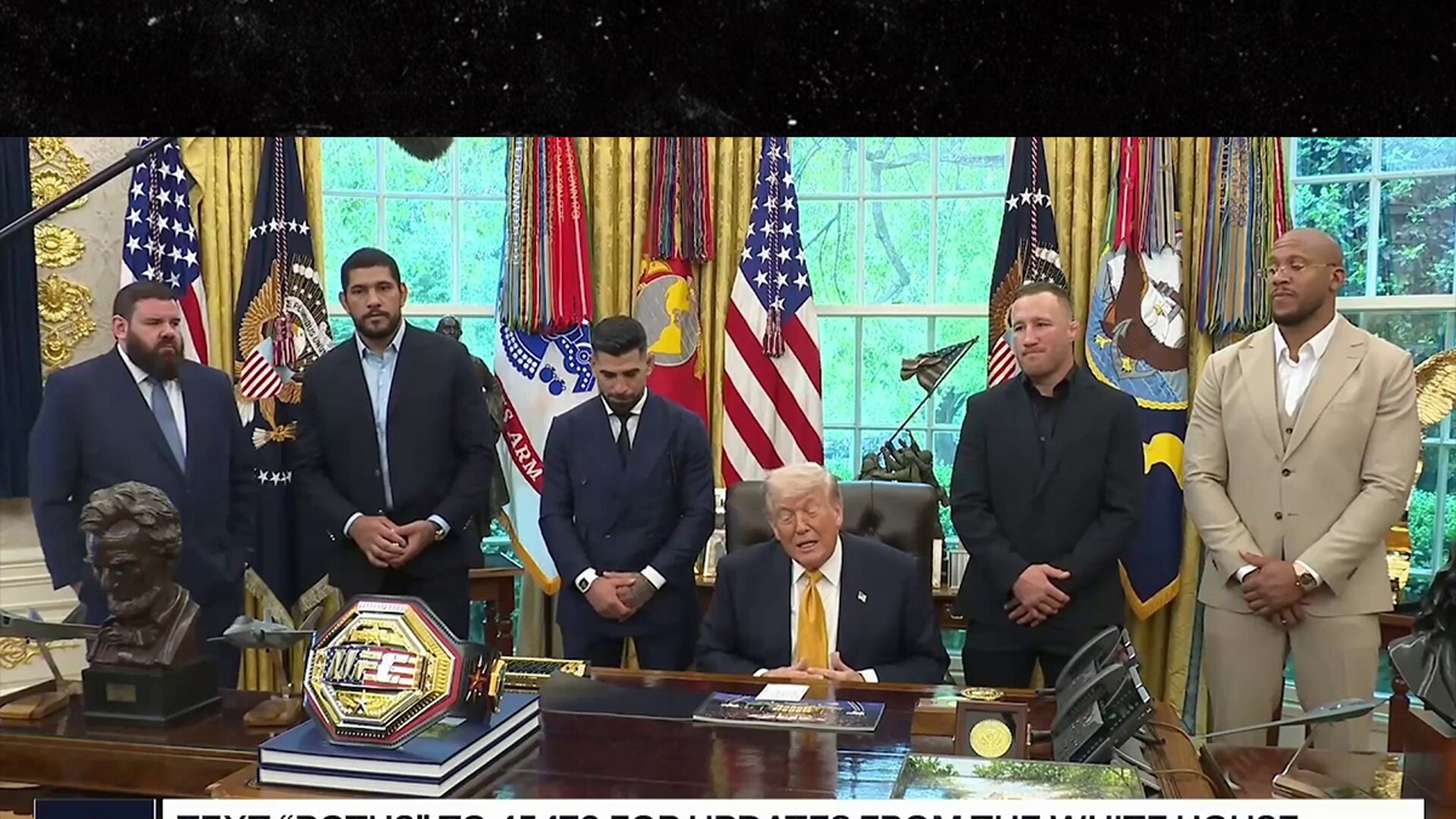 President Trump Welcomes Justin Gaethje, Alex Pereira, Fighters To Oval Office