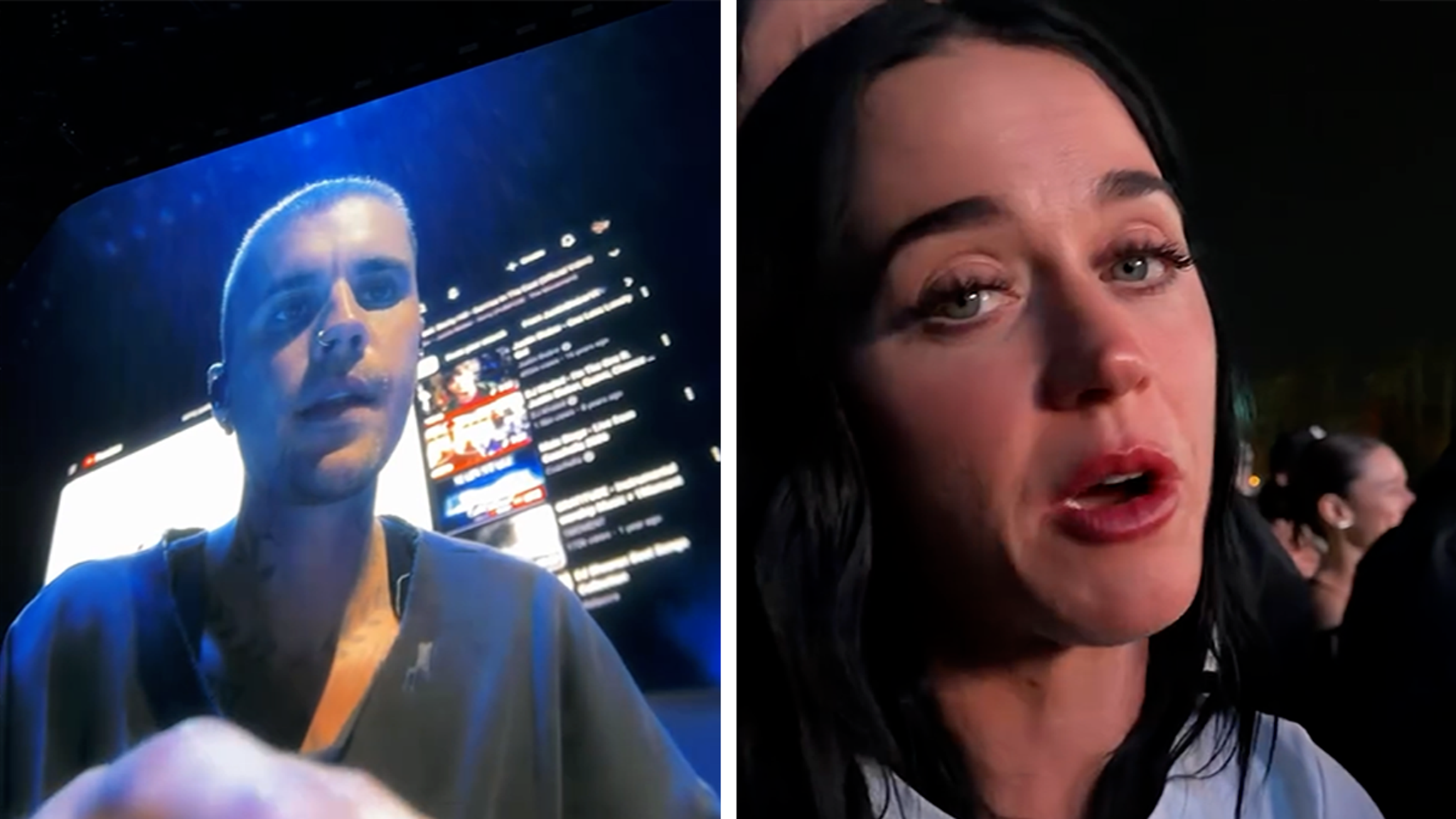 Katy Perry maakt grapjes ‘Godzijdank heeft hij premium’ tijdens de Coachella-set van Justin Bieber