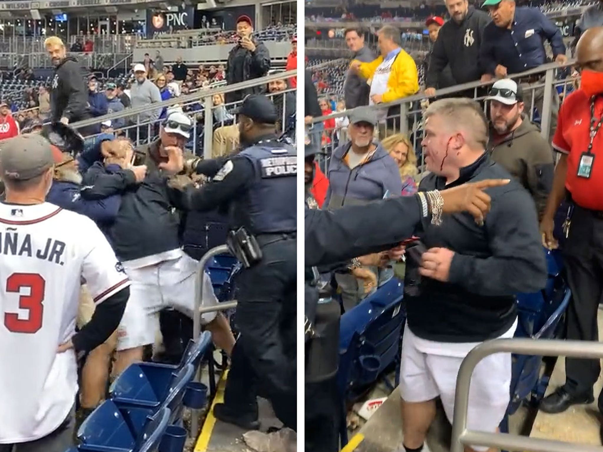 GRAPHIC: Disorderly baseball fan punches, bites usher at MLB game