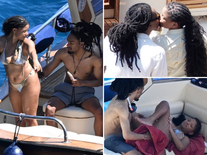 Halle Bailey Getting Handsy With Mystery Man On Boat