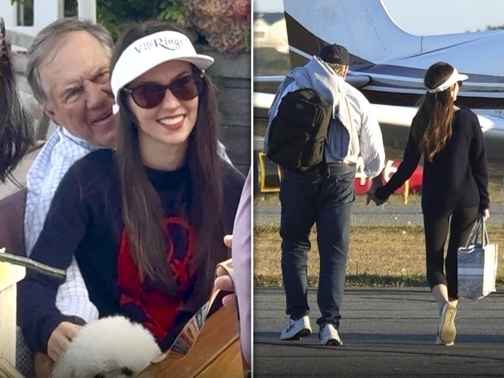 Jordon Hudson & Bill Belichick Cozy Up Before Their Flight