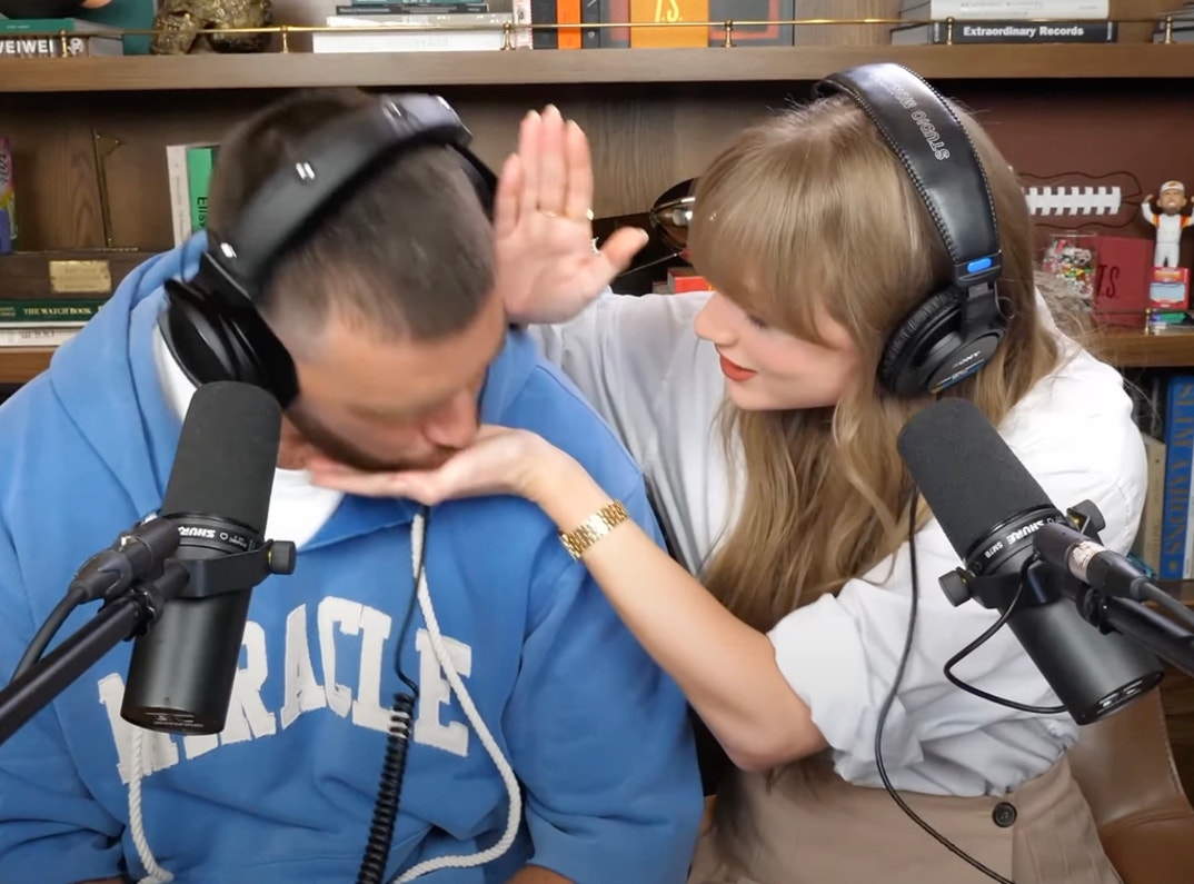 Taylor Swift Travis Kelce Handsy New Heights Podcast 7