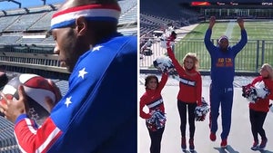 Harlem Globetrotters Hit Insane Trick Shots With Patriots Cheerleaders