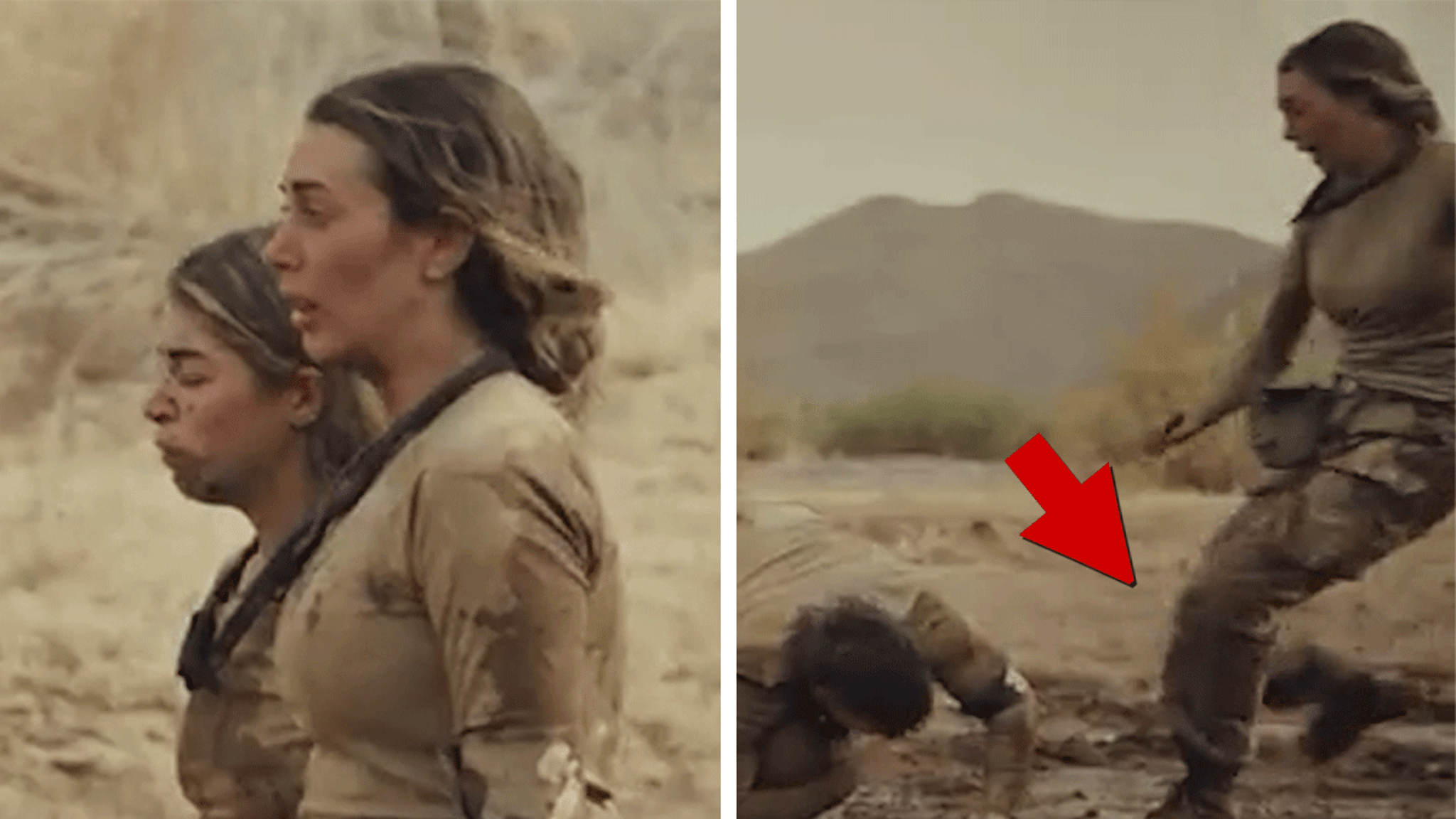 Brianna LaPaglia와 Mark Estes는 ‘특수 부대’에서 머디 난투를 벌입니다. Brianna LaPaglia와 Mark Estes는 ‘특수 부대’에서 머디 난투를 벌입니다.