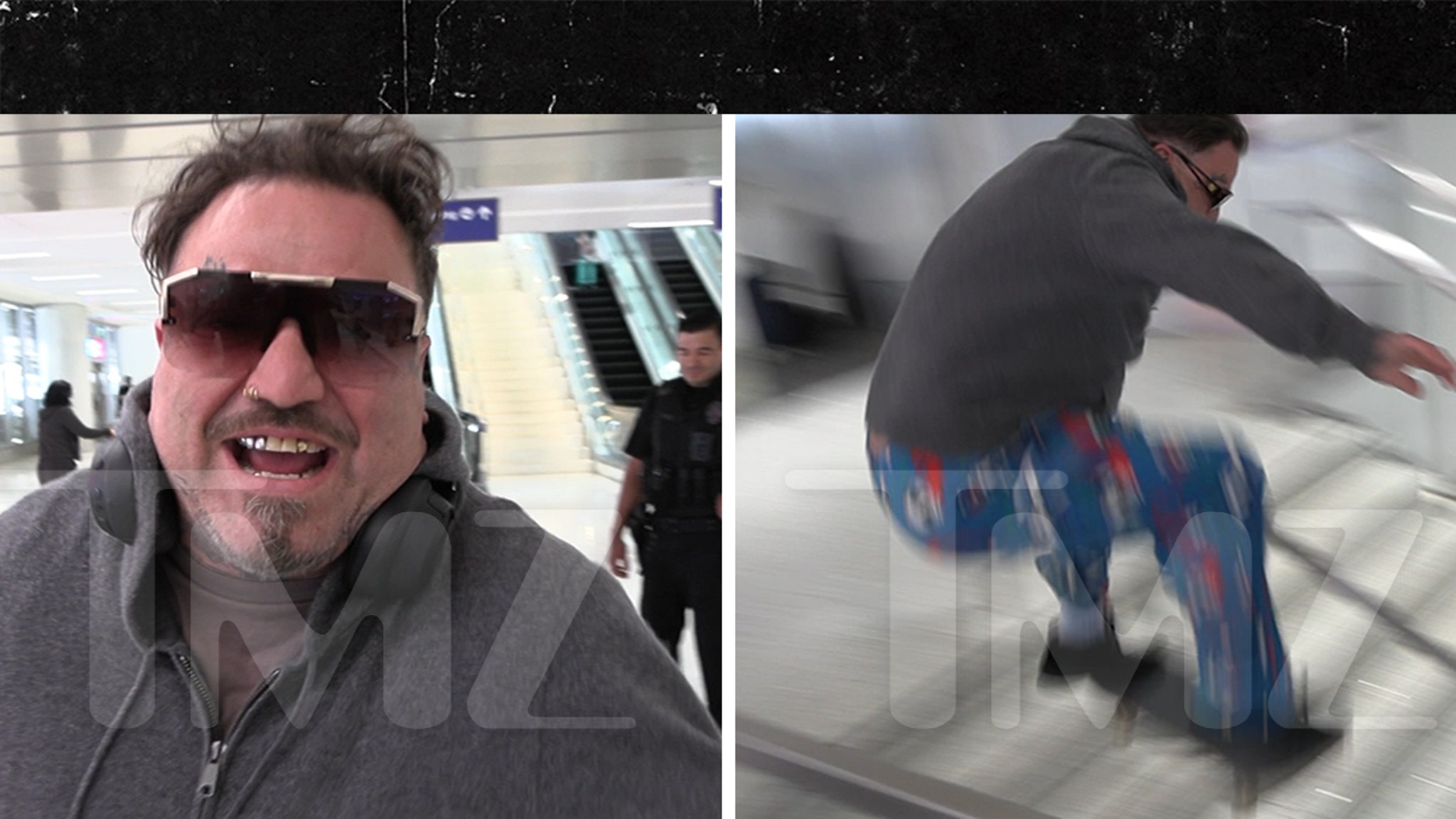 Bam Margera versucht auf Video, am LAX über acht Treppen zu steigen