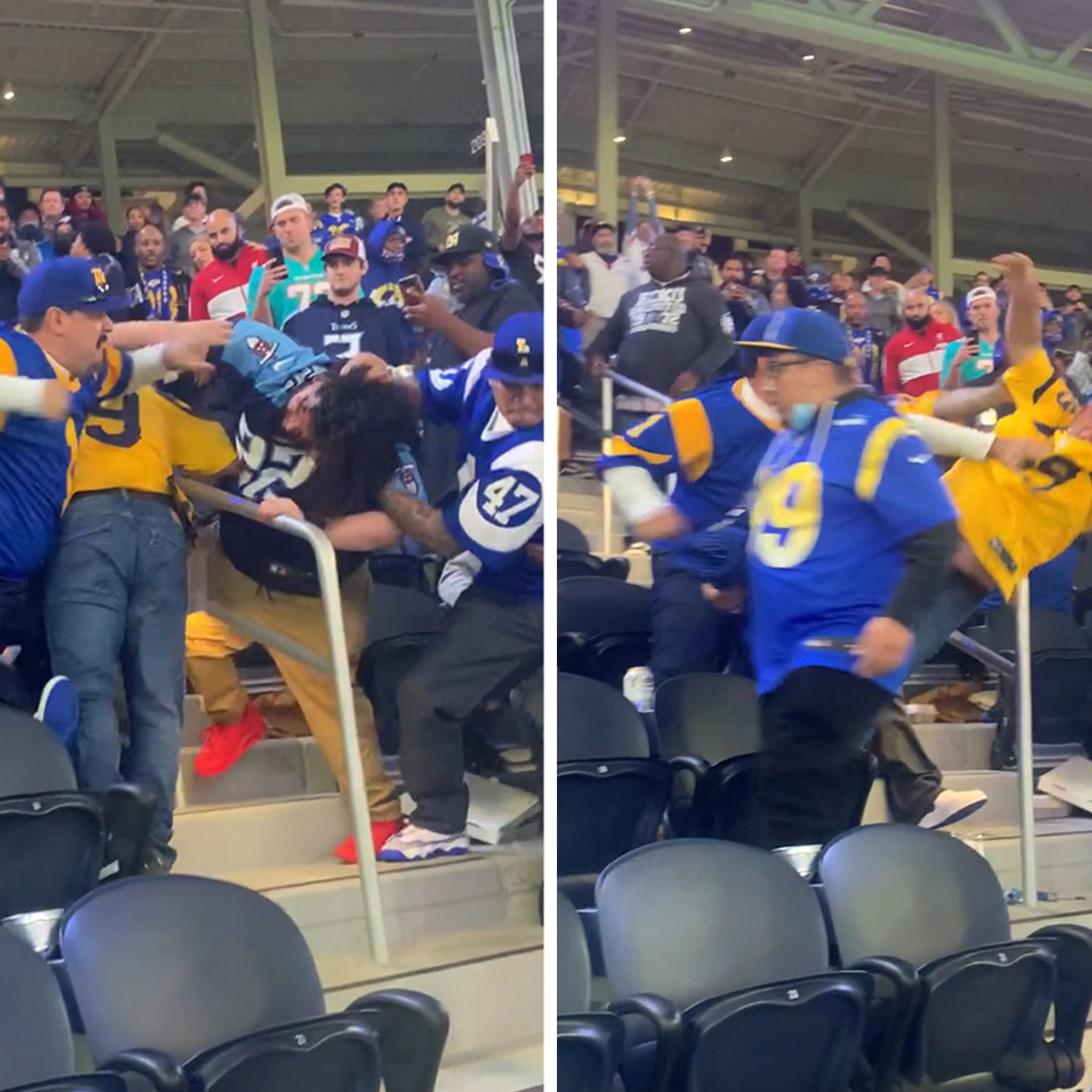 Titans Fan Thrown Down Stairs In Violent Fight At Rams Game