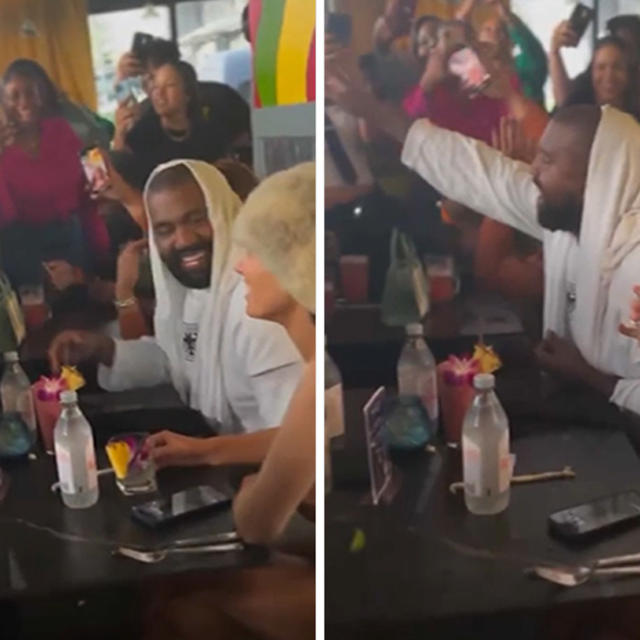 Kanye Stops By Jamaican Restaurant, Sings with Customers