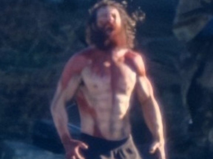 Aaron Taylor-Johnson Covers Shredded Pecs With Fake Blood for 'Werwulf'
