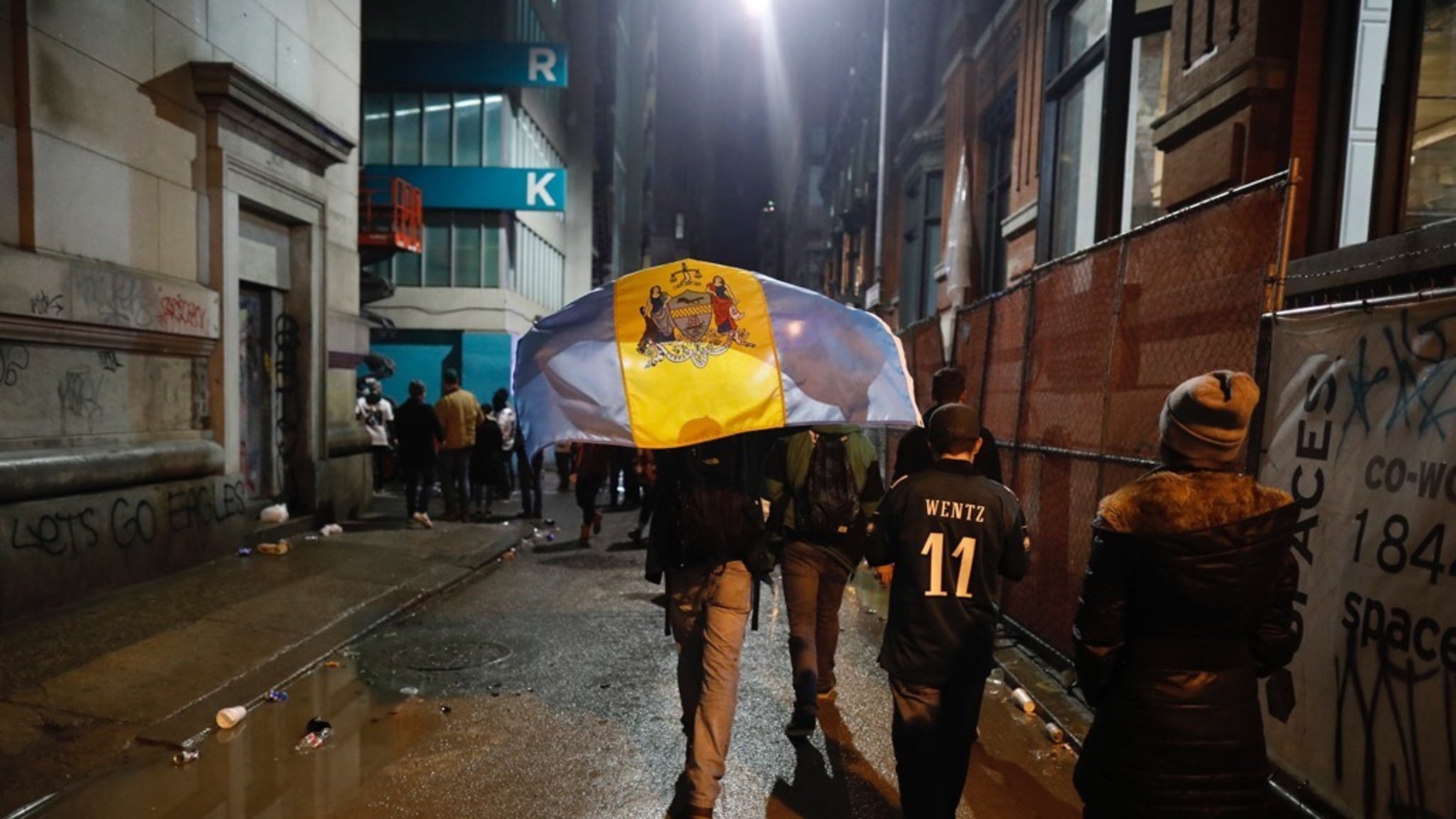 Eagles Fans Hit the Streets of Philadelphia after Super Bowl Win
