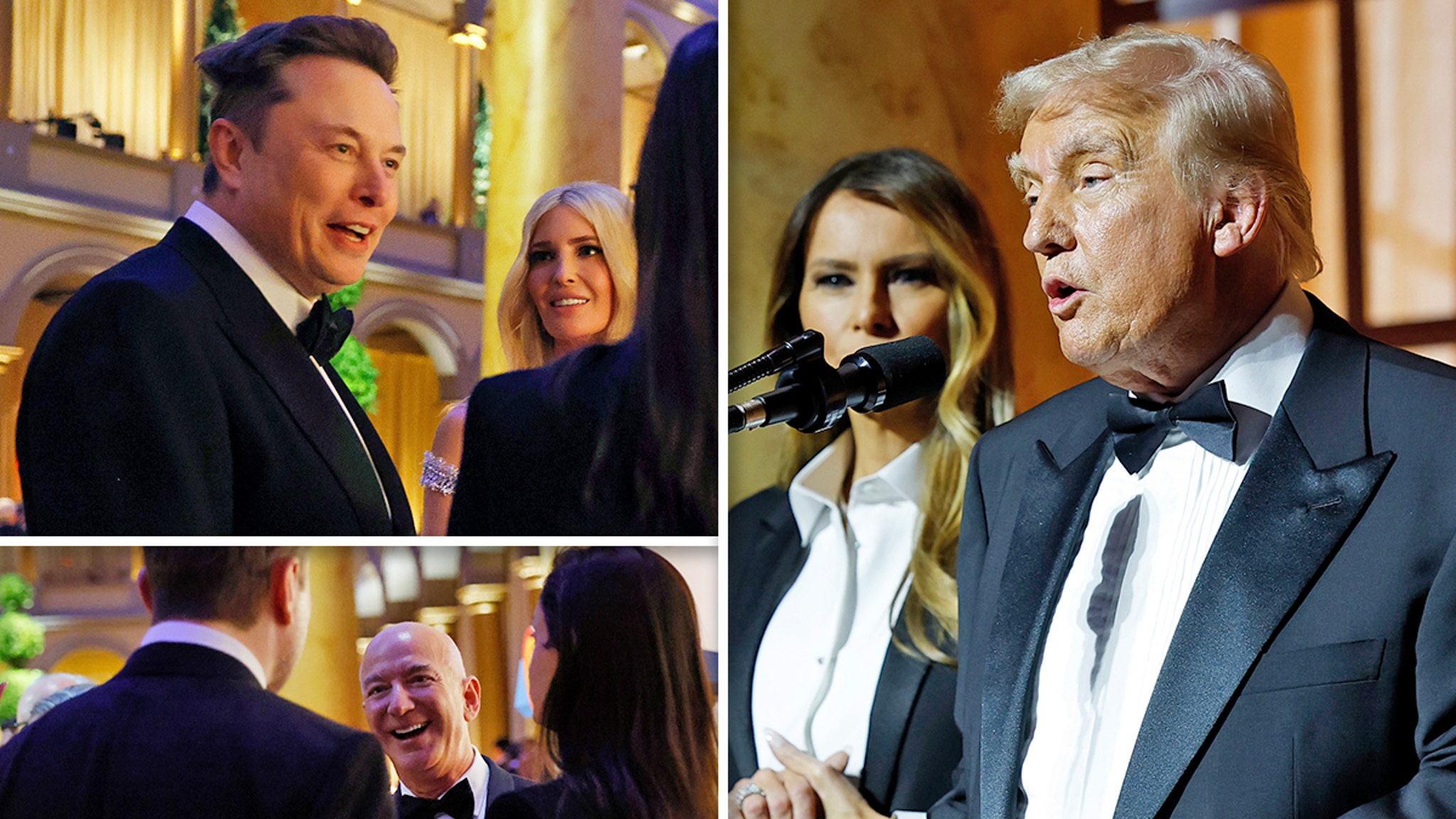 Elon Musk, Jeff Bezos, & Jared Kushner Attend Trump’s Candlelit Dinner: Video