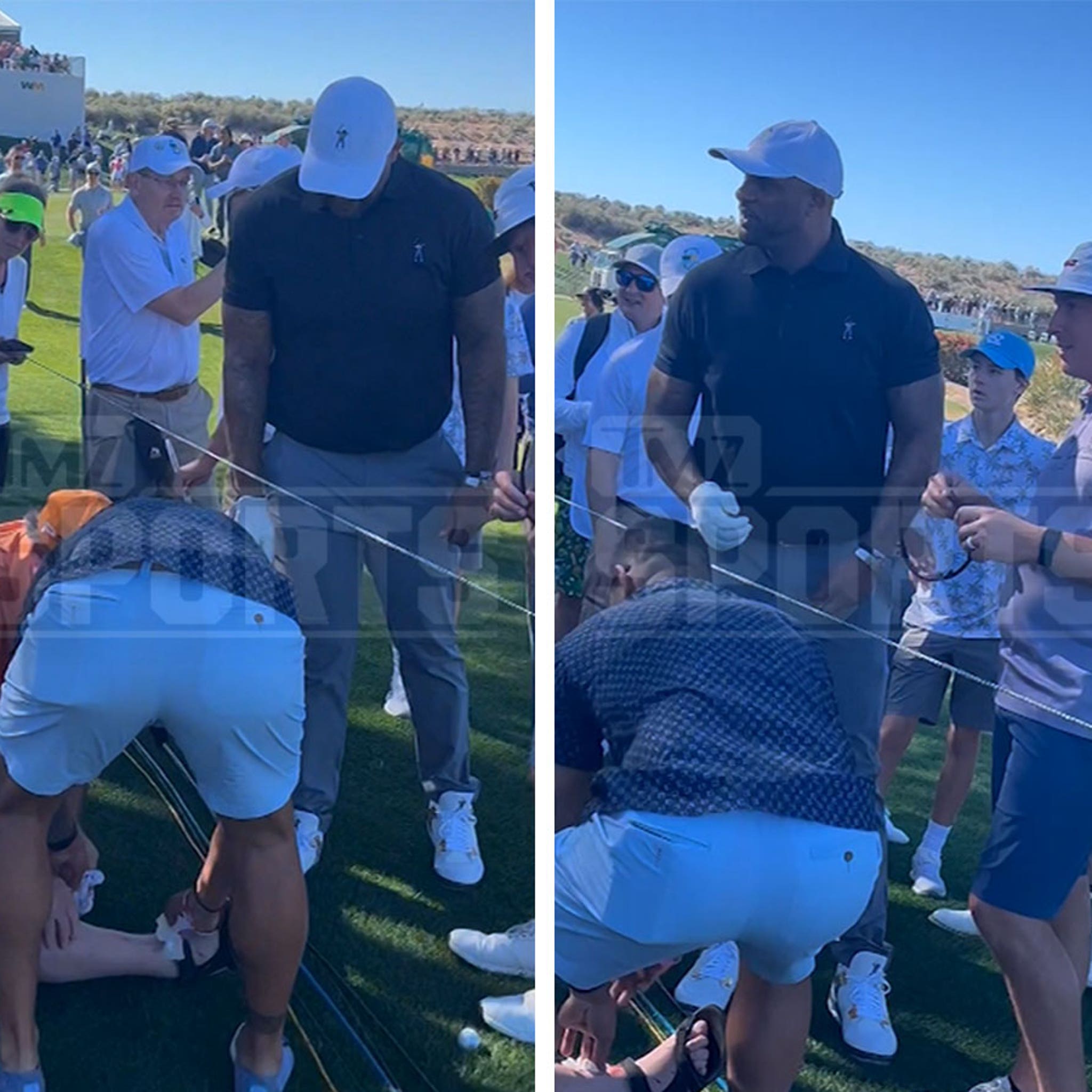 Matt James and CC Sabathia Hit Spectators with Golf Balls