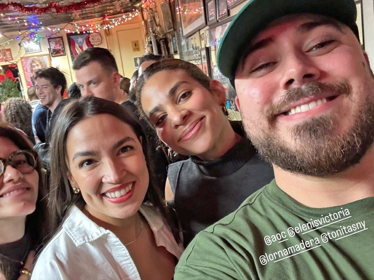 AOC at bad bunny party at Tonitas in NYC insta 2