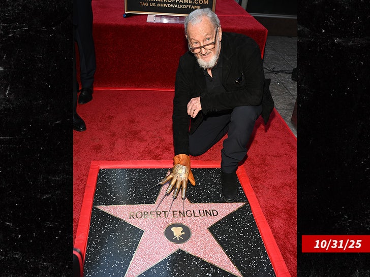 Freddy Krueger Star Robert Englund Brings Claw Glove to Hollywood Star Ceremony 2 robert englund  sub getty swipe 1
