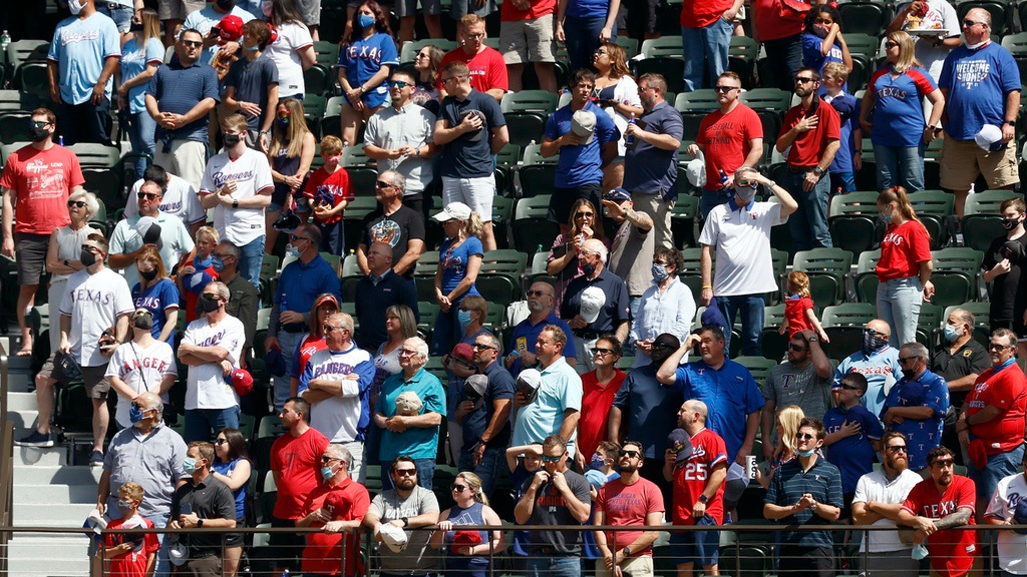 Photos: Texas Rangers fans pack in tight at team's new ballpark for its  first opening day