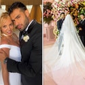 Wedding photos of Britney Spears and Sam Asghar, The Bride dresses in white and red