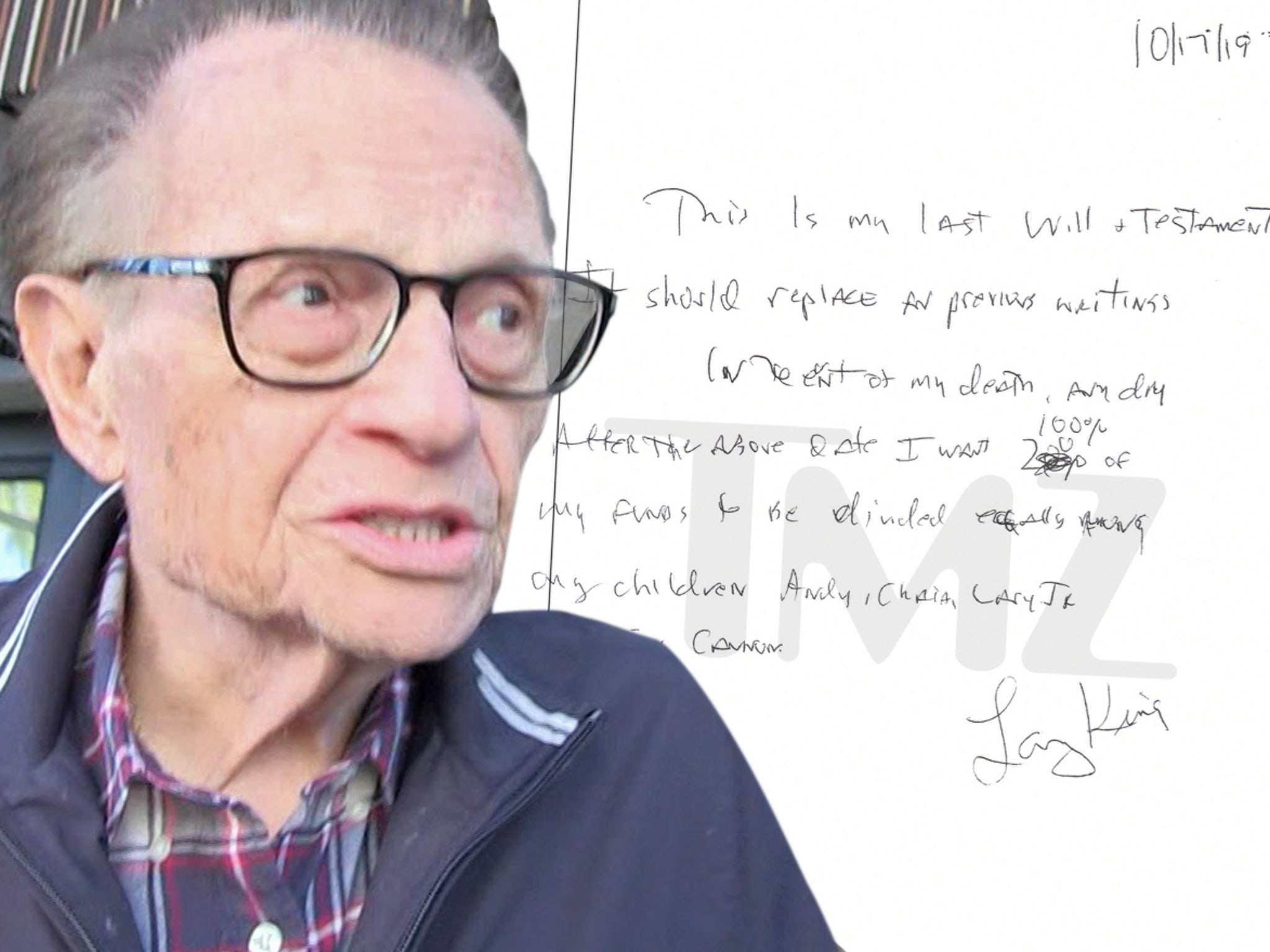 Larry King Hand Wrote His Will In 2019 Seeking Equal Split Among His Kids