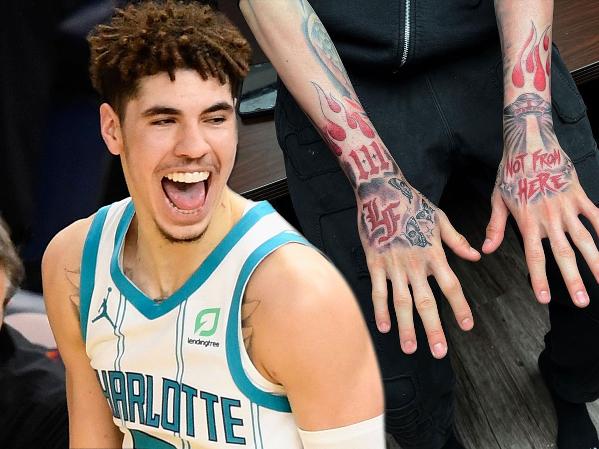 Lamelo hand tattoo