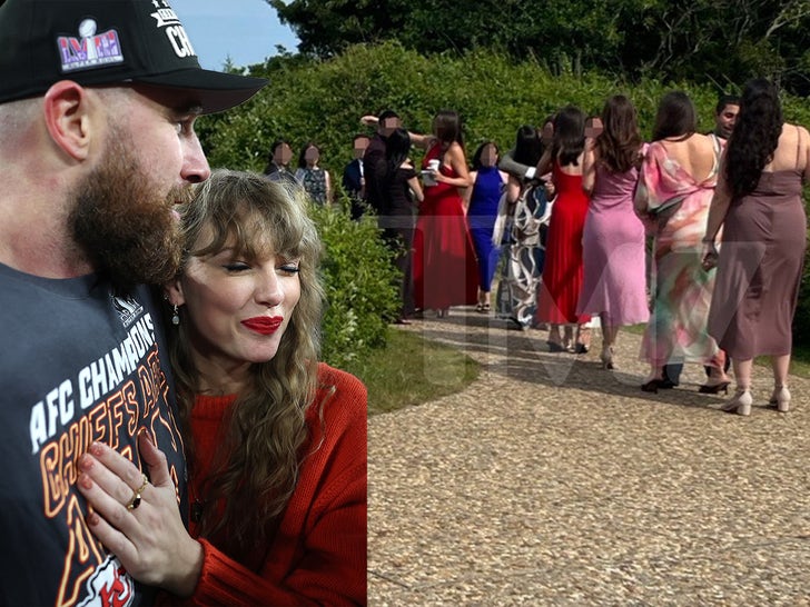 Wedding Guests Lined Up At Ocean House In Rhode Island