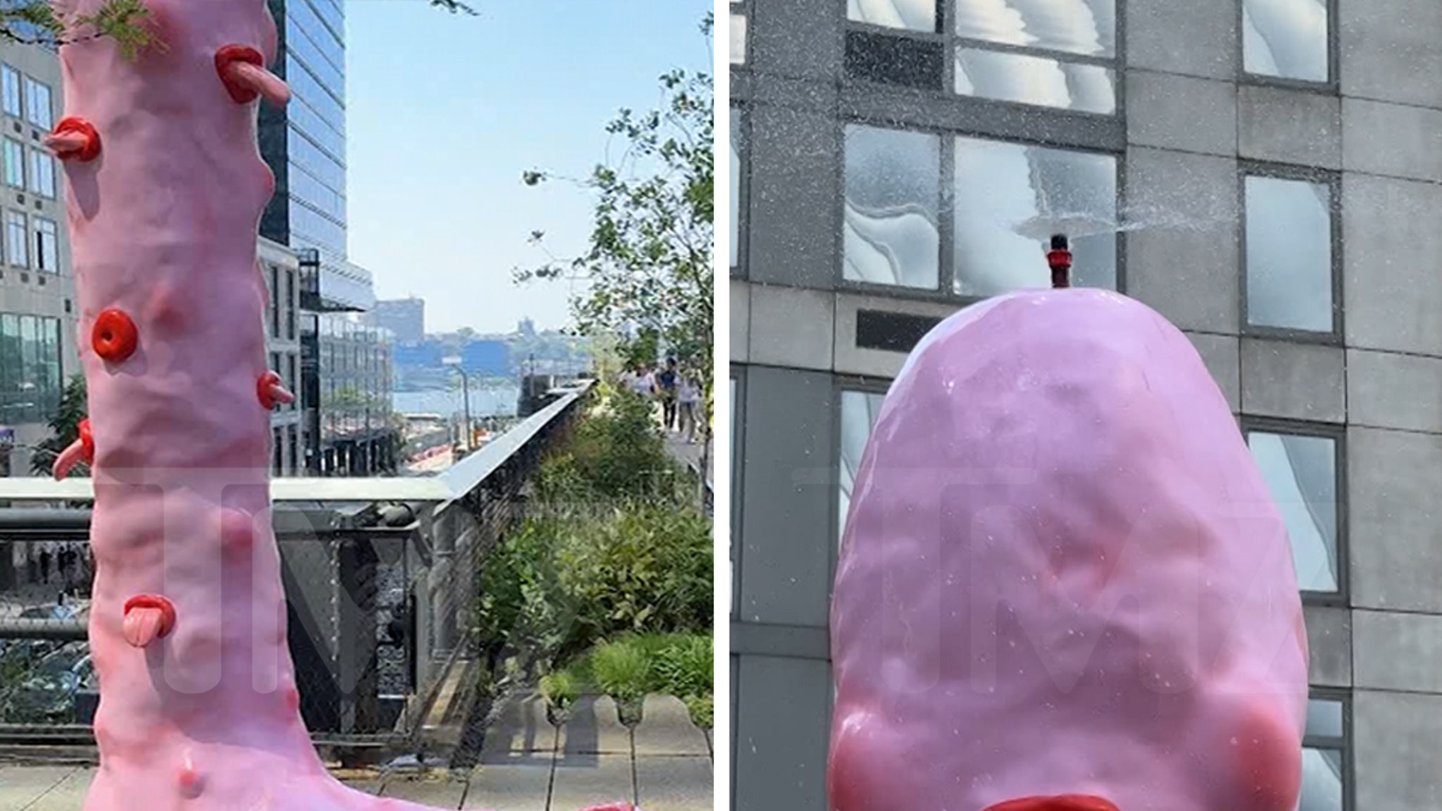 Phallic Art Sculpture That Squirts Water on Passersby Shocks Crowd in NYC