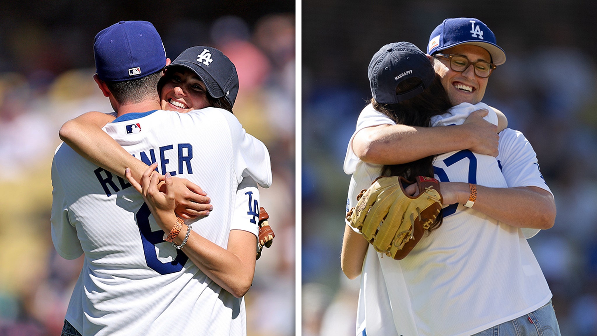 Rob Reiner's Kids Jake, Romy Throw First Pitch at Dodgers Game, Honor Late Father