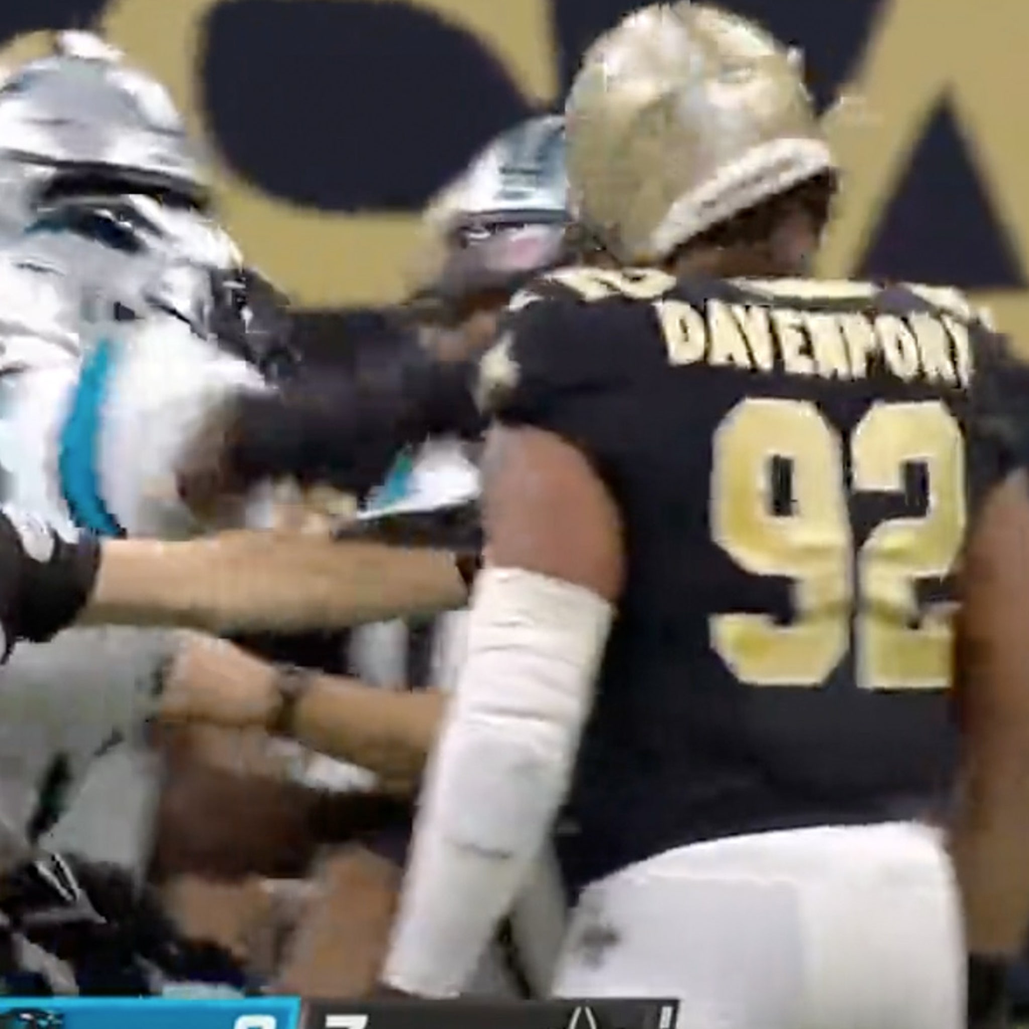 Panthers' Foreman, Saints' Davenport trade punches, ejected