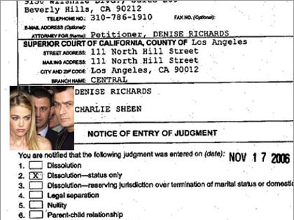 Denise andf Charlie divorce docs