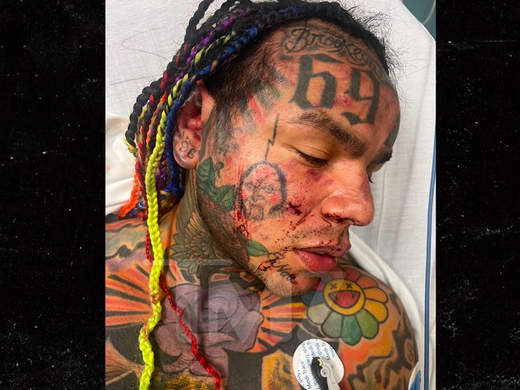 Rapper Tekashi 6ix9ine rushed to the hospital after being savagely beaten at a gym sauna