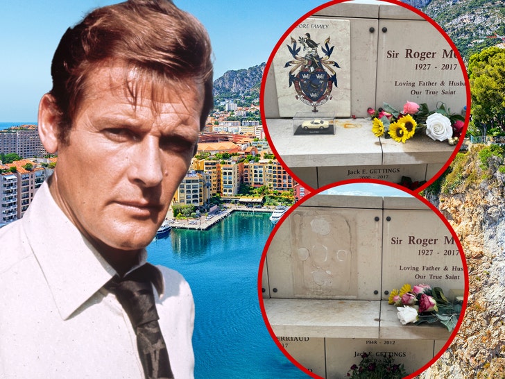 roger moore headstone before after