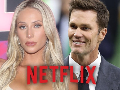 main alix earl, tom brady right with netflix logo getty