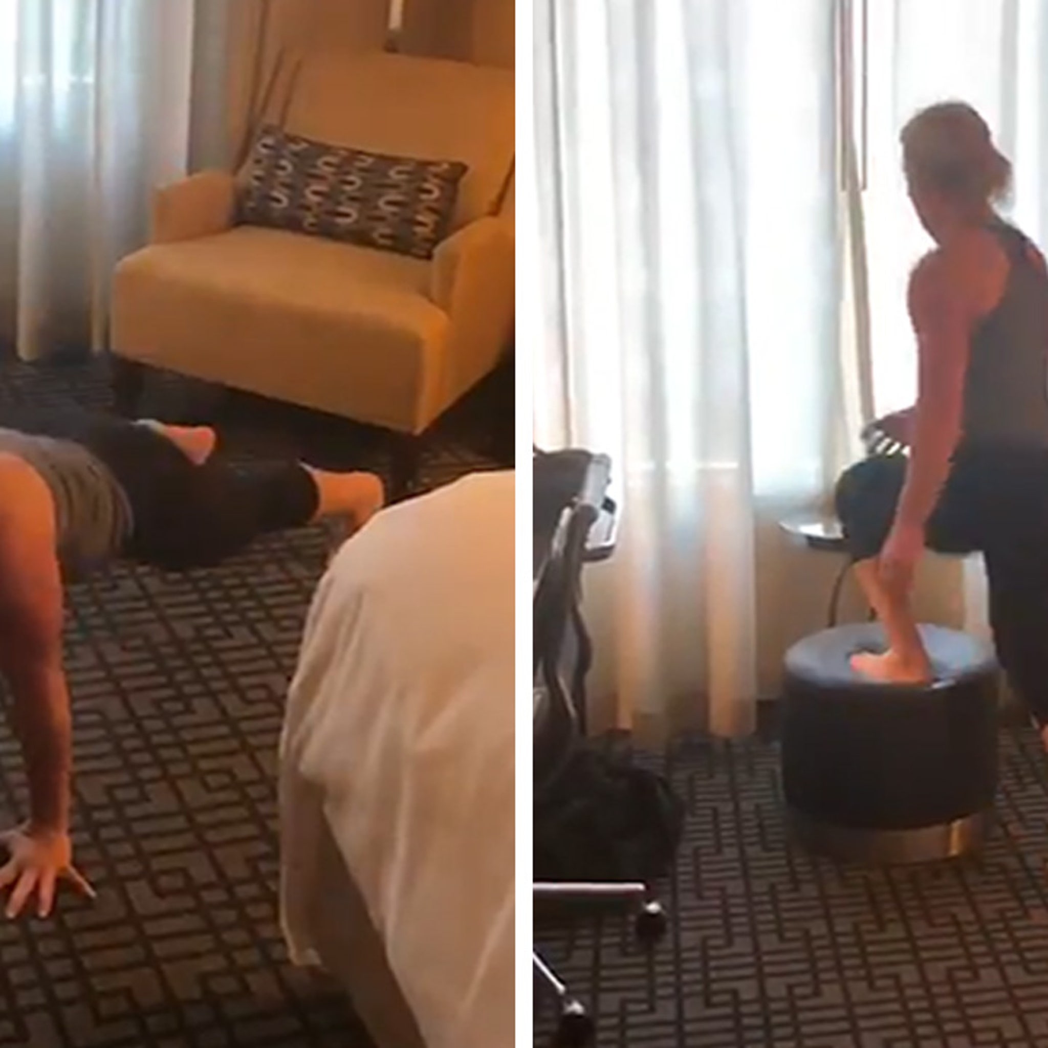 Congresswoman Marjorie Taylor Greene Does CrossFit in Hotel Room