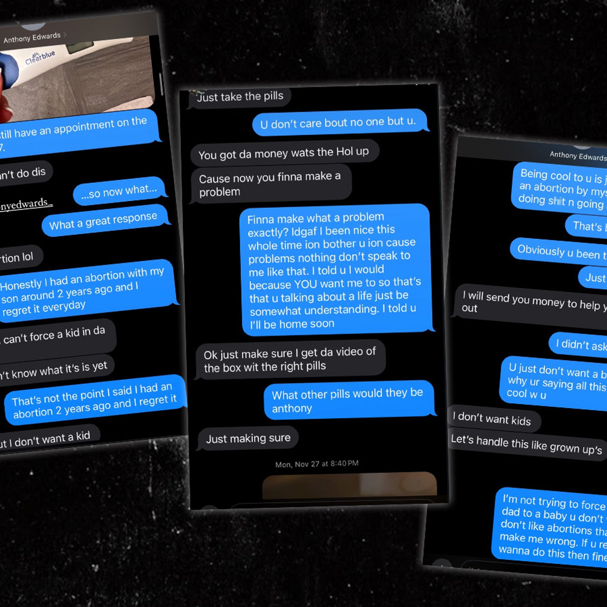 Anthony Edwards and Paige Jordae -- The Alleged Text Messages