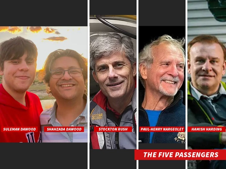 Shahzada Dawood Suleman Dawood Stockton Rush Paul Henry Nargeolet Hamish Harding the 5 passengers oceangate no credit 3