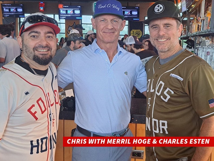 Chris with Merril Hoge and Charles Esten