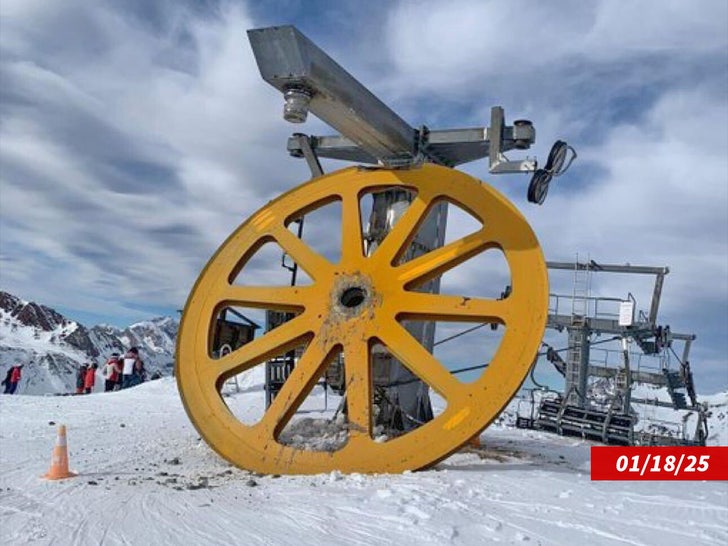 broken wheel ski lift Spain no credit swipe