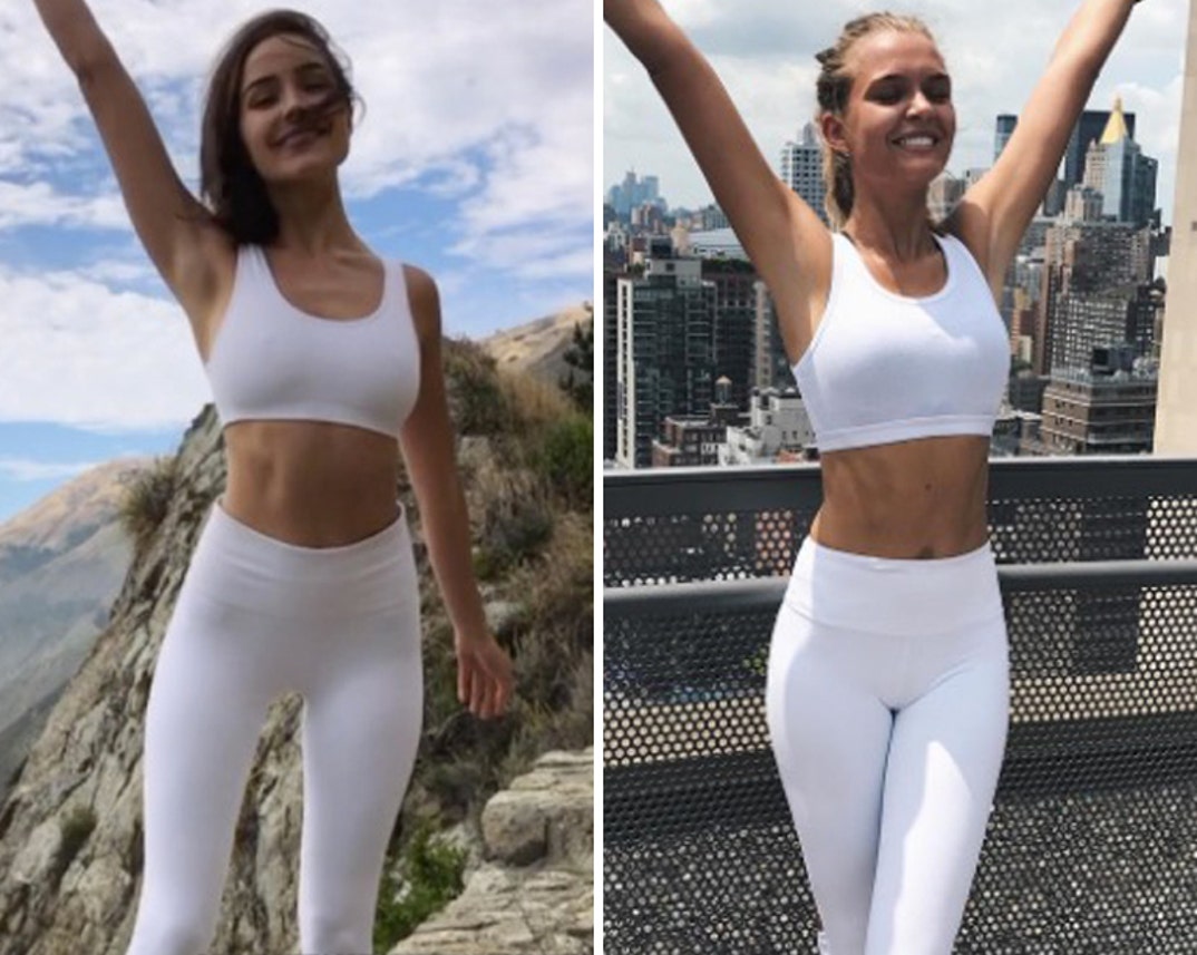 Olivia Culpo (25) vs. Josephine Skriver (24) -- White Workout Edition