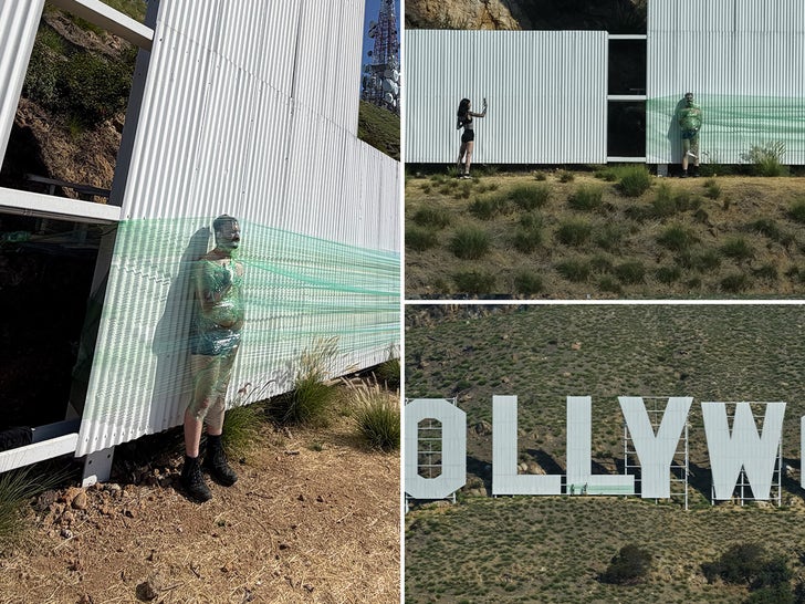 'Public Figure, 2026' -- Artist Sabine Tautou Mummifies Man Directly To the Hollywood Sign