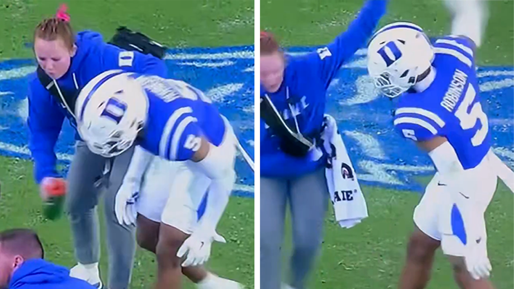 Duke Football Player Catches Backlash for Swatting at Female Medical Trainer