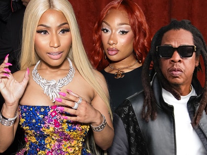 Nicki Minaj taunting Megan and Jay-Z getty comp