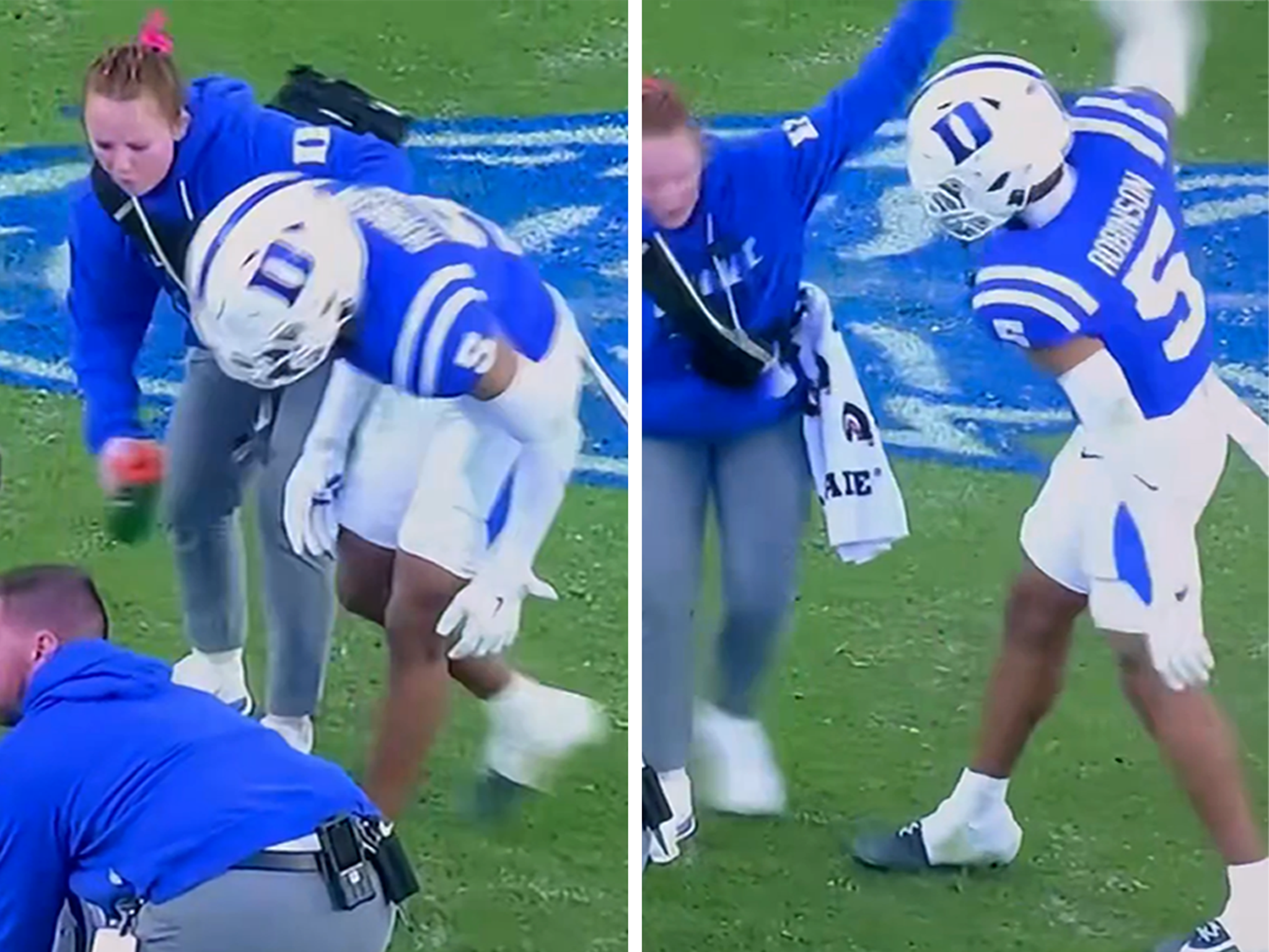 tmz.com - TMZ Staff - Duke Football Player Catches Backlash for Swatting at Female Medical Trainer