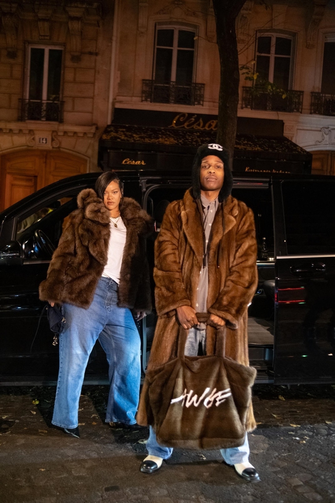 Rihanna and A$AP Rocky Kiss in Paris 6