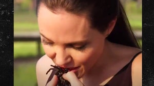 Angelina Jolie Buggin' Out ... Cooking & Eating Spiders! (VIDEO)