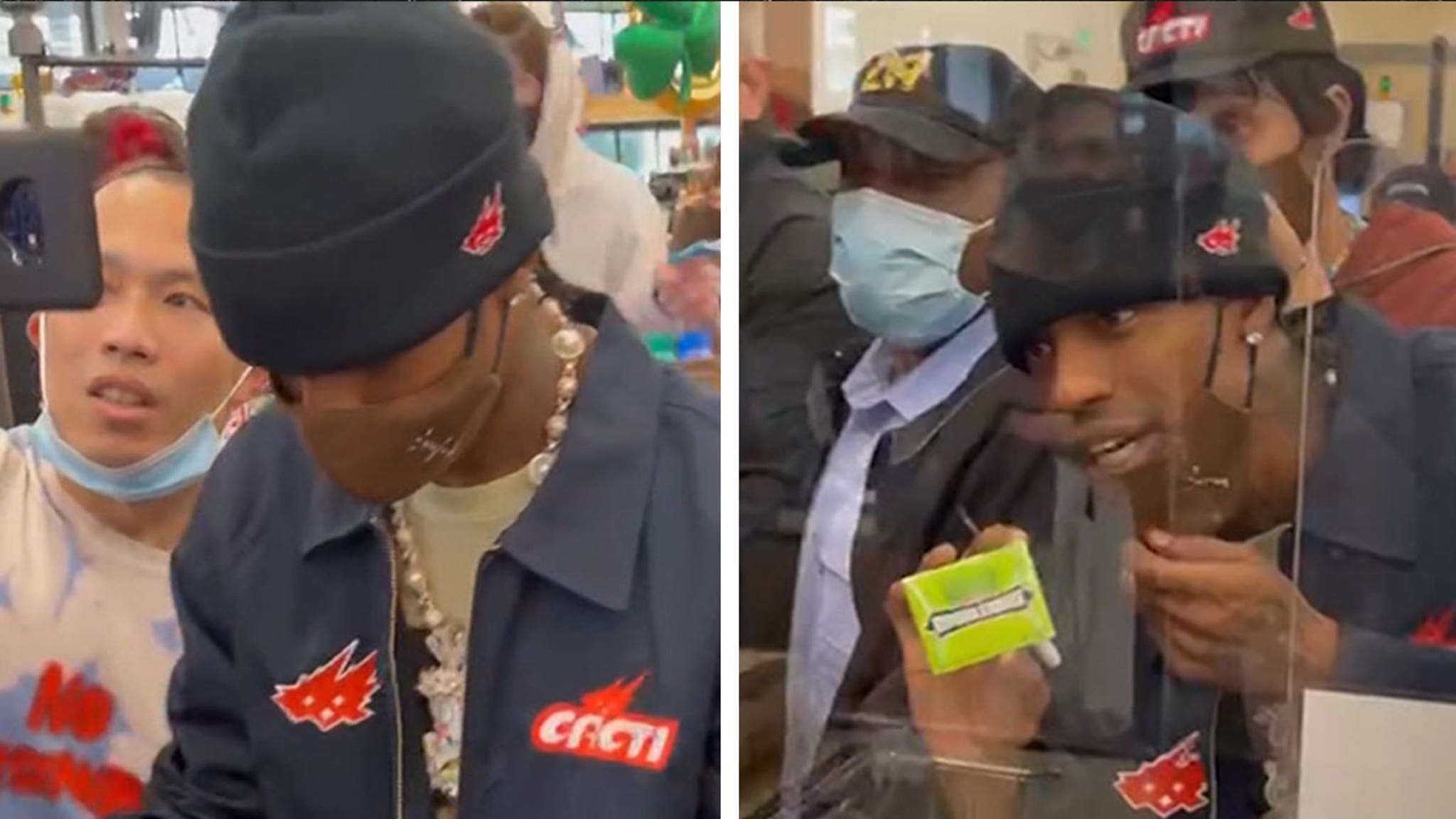 Travis Scott causes a chaotic scene at the grocery store