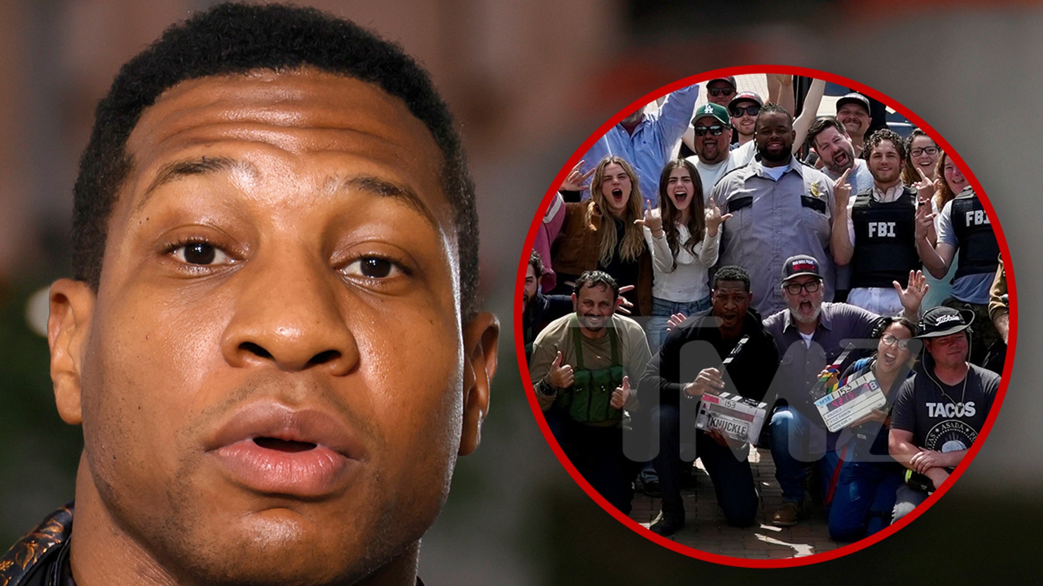Jonathan Majors zegt dat het goed met hem gaat nadat hij door een raam op de set is gevallen
