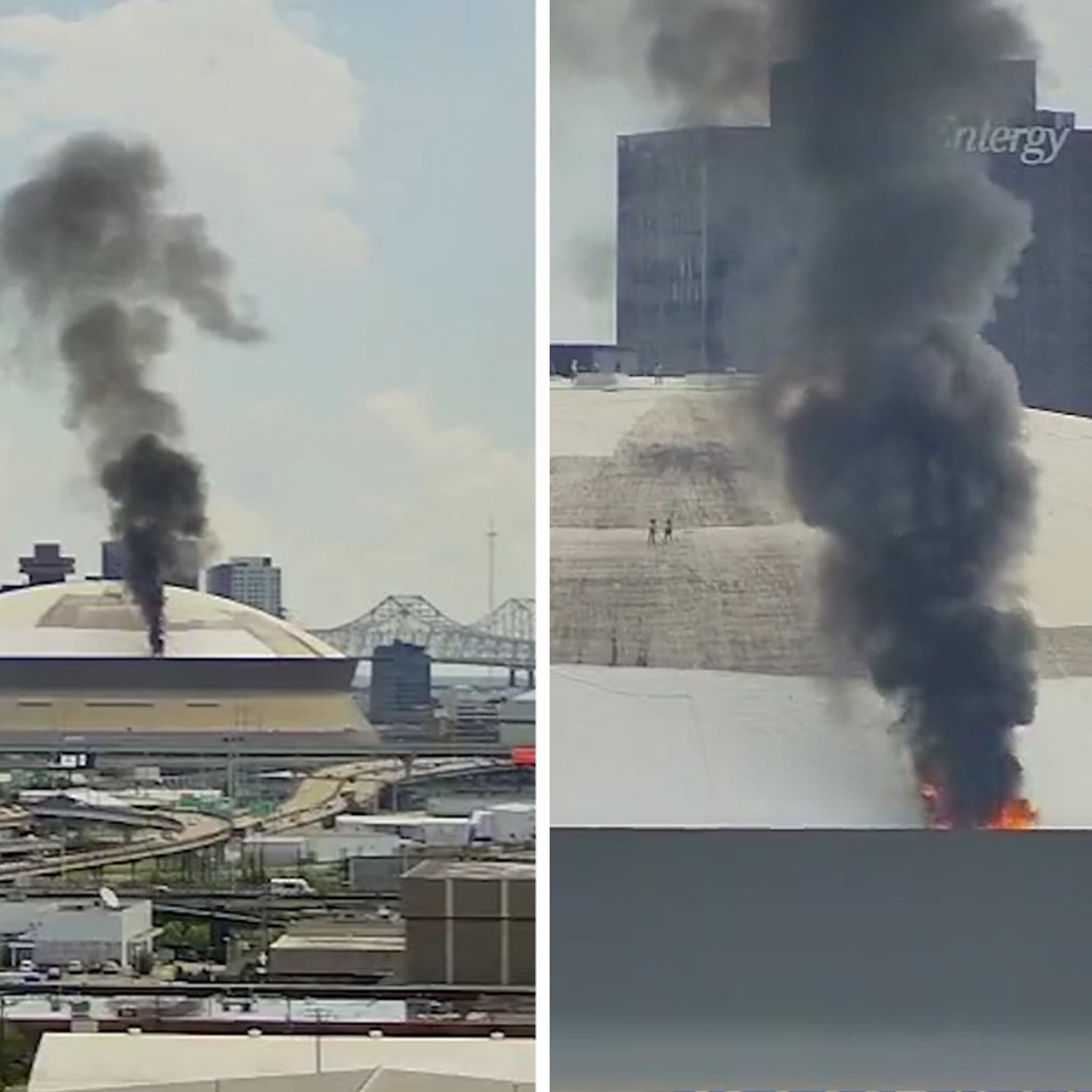 Portion of Caesars Superdome roof catches on fire - The Athletic